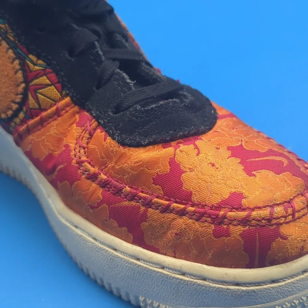 Size 6Y Nike Air Force‎ 1 Low Premium Chinese New Year Orange Red Floral